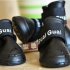  US Direct  UDTEE 4PCS Cute Fashionable Large Black Color Protective Waterprrof Rubber Dog Boots Rain Shoes