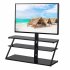  US Direct  Universal Tempered Glass metal frame Three layer glass TV Stand Height and Angle adjustable 400 600 VESA for 32 65 inch TV