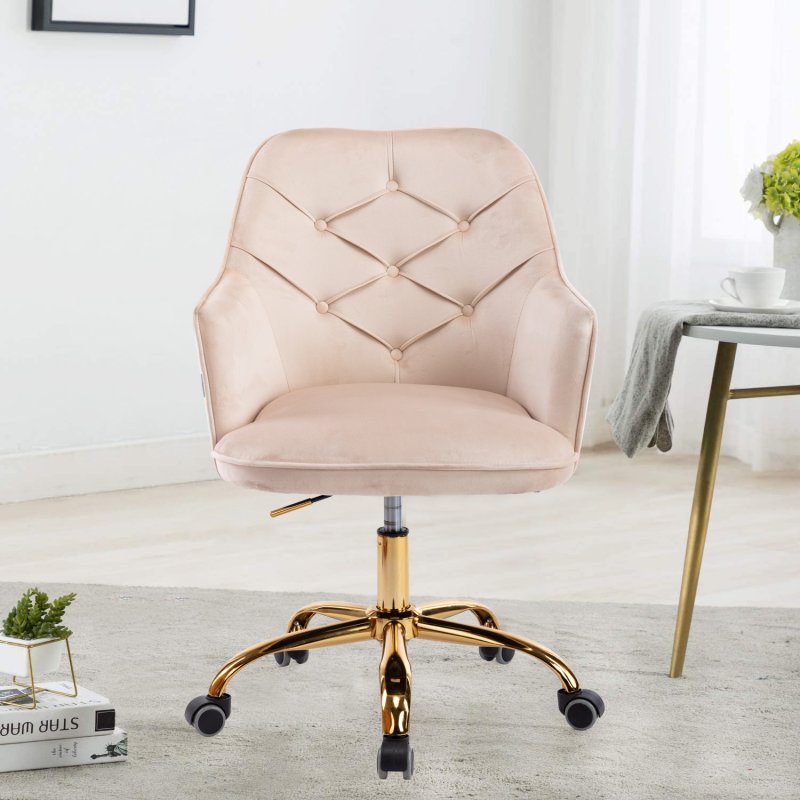 US Velvet Swivel Shell Chair For Living Room ,Office Chair , Modern Leisure Arm Chair  Beige