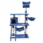 [US Direct] Velvet Wear-resistant Cat Climbing Frame Indoor Pet Toy Pet Play Condo Furniture Activity Center Light blue