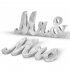  US Direct  Vintage Style  Silver Glitter Mr   Mrs Wooden Letters for Wedding Decoration DIY Decoration