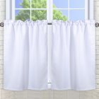 [US Direct] Waffle Weave Textured Short Curtains Set Waterproof Half Window Tier Curtains White 30