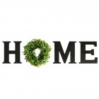 US Wall Hanging Wood Home Sign with Artificial Garland for Living Room House
