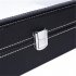  US Direct  Watch Storage Box 12 Grid Pu Leather Visual Portable Watch Display Case black
