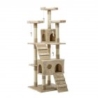  US Direct  Wear resistant Cat  Climbing  Frame 180cm Natural Sisal Rope Soft Plush Activity Center Beige