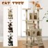  US Direct  Wear resistant Cat  Climbing  Frame 180cm Natural Sisal Rope Soft Plush Activity Center Beige