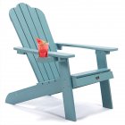 [US Direct] Weather Resistant Classic Adirondack Chair For Patio Deck Garden Backyard Lawn Furniture blue