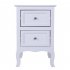  US Direct  White Nightstand With 2 Drawer Country Style Side End Wood Bedside Tables With Large Size Storage Drawer white