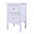  US Direct  White Nightstand With 2 Drawer Country Style Side End Wood Bedside Tables With Large Size Storage Drawer white