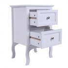 US White Nightstand With 2 Drawer Country Style Side End Wood Bedside Tables With Large Size Storage Drawer white