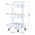  US Direct  Widened  Cart 3 tier Multi function Layer Cart XM 4135 Moveable Storage Rack With Handle Ivory