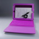 [US Direct] Wireless Keyboard Leather Case with Stand for iPad 2/The New iPad - Purple