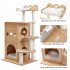  US Direct  Wooden Cat Tree Multi level Cat Climbing Tower Luxurious Perch With 2 Cozy Condos For Indoor Cats beige