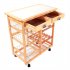  US Direct  Wooden Dining Cart With 2 drawer Removable Storage Rack Shelf With 360 Degree Rotating Wheels Wooden color