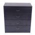  US Direct  Wooden Dresser With Handles 4 drawer Chest For Home Bedroom Office Organize black