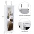  US Direct  Wooden Jewelry Storage Mirror Cabinet Wall mounted Jewelry Box Organizer For Earrings Necklace Bracelets Watches Sunglasses White