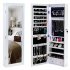  US Direct  Wooden Jewelry Storage Mirror Cabinet Wall mounted Jewelry Box Organizer For Earrings Necklace Bracelets Watches Sunglasses White
