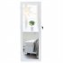  US Direct  Wooden Jewelry Storage Mirror Cabinet Wall Hanging Shelf With Automatic Led Light For Earrings Necklace Bracelets Watches Sunglasses  White