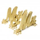 [US Direct] Wooden Letters MR & MRS Sign Wedding Table Decorations Gold Glitter Silver Glitter Sweetheart Tools (With 5 flower pads)