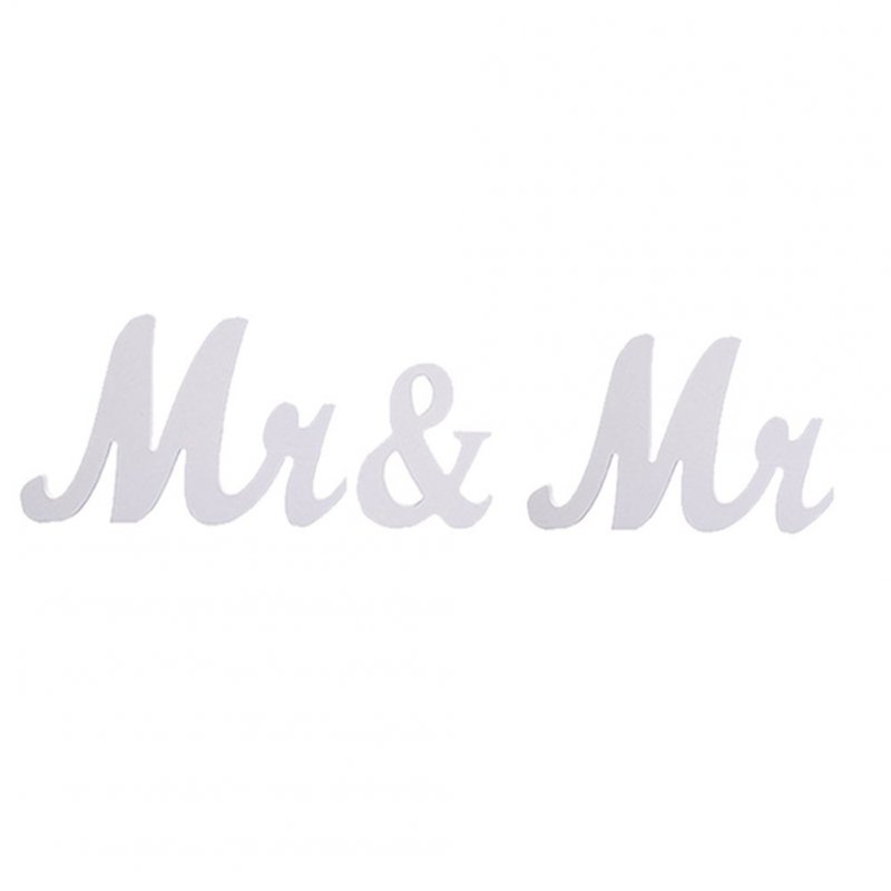 US WHIZMAX Wooden MR & MR Letter Gay Wedding Props Table Ornaments White