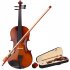  US Direct  Wooden Plywood Bright Light Violin Set With Box Bow Rosin 4 4 Full Size Acoustic Violin Musical Instruments natural color