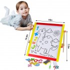  US Direct  Wooden Multifunctional Double sided  Drawing  Board Magnetic Easel Desktop Blackboard Educational Birthday Gifts For Toddlers As shown
