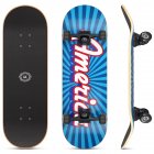 [US Direct] Wooden Standard Skateboard 7-layer Maple Deck 31 X 8 Inch Complete Skate Board For Beginner Blue+black