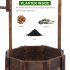  US Direct  Wooden Wishing Well With Roof Outdoor Rustic Retro Reinforced Anti corrosion Flowerpot 55x55x116cm Carbonized color