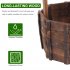  US Direct  Wooden Wishing Well With Roof Outdoor Rustic Retro Reinforced Anti corrosion Flowerpot 55x55x116cm Carbonized color