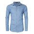  US Direct  Yong Horse Men s Casual Slim Fit Button Down Long Sleeve Denim Shirt Light blue XXL