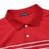  US Direct  Yong Horse Men s Casual Long Sleeve Striped Slim Fit Polo T Shirts Red Red