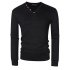  US Direct  Yong Horse Men s Textured Slim Fit Long Sleeve V Neck Casual Henley Shirt with 4 Button Decor Black 2XL