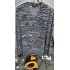  US Direct  Yong Horse Men s Textured Slim Fit Long Sleeve V Neck Casual Henley Shirt with 4 Button Decor Flower gray M