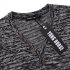  US Direct  Yong Horse Men s Textured Slim Fit Long Sleeve V Neck Casual Henley Shirt with 4 Button Decor Flower gray S