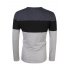  US Direct  Yong Horse Men s Color Block Slim Fit Crew Neck Long Sleeve Basic T Shirt