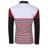  US Direct  Yong Horse Men s Striped Color Block Slim Fit Long Sleeve Polo Shirt White XL