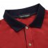  US Direct  Yong Horse Men s Striped Color Block Slim Fit Long Sleeve Polo Shirt Red XL