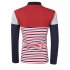  US Direct  Yong Horse Men s Striped Color Block Slim Fit Long Sleeve Polo Shirt Red 2XL