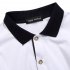  US Direct  Yong Horse Men s Striped Color Block Slim Fit Long Sleeve Polo Shirt White XL