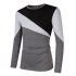  US Direct  Yong Horse Men s Color Block Slim Fit Crew Neck Long Sleeve Basic T Shirt