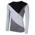  US Direct  Yong Horse Men s Contrast Color Crewneck Long Sleeve Basic T Shirt Top Light gray   gray XXL