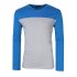  US Direct  Yong Horse Men s Two Tone Slim Fit Long Sleeve Shirts V Neck Basic Tee T Shirt Top blue S