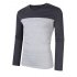  US Direct  Yong Horse Men s Two Tone Slim Fit Long Sleeve Shirts V Neck Basic Tee T Shirt Top flecking gray XXL