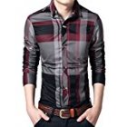  US Direct  Young Horse Men s Cotton Plaid Button down Long Sleeve Spring Shirt