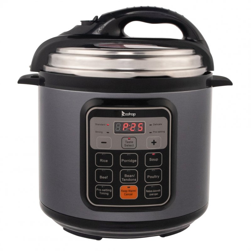 [US Direct] ZOKOP 1000w 13 In 1 Electric Pressure Cooker Stainless Steel Pressure Pot With Reservation Function Ybw60-100d18 grey
