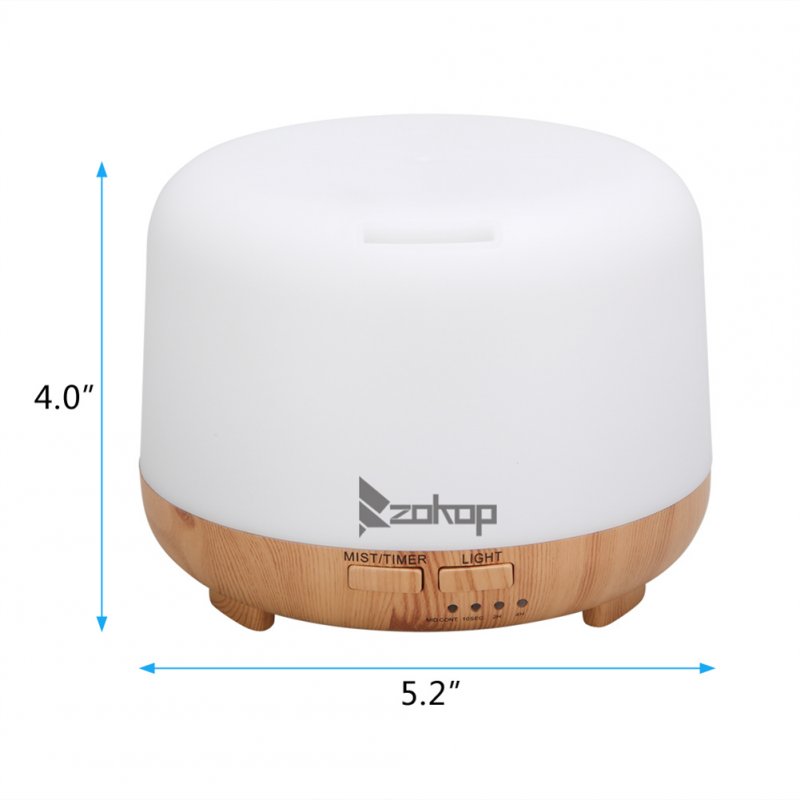 US ZOKOP 450ml Aromatherapy Oil Diffuser Colorful Ultrasonic Humidifier White