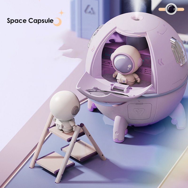 Portable Colorful Space Capsule Air Humidifier With 220ml Water Tank Led Light For Home Office Bedroom light purple MJ046 Humidifier