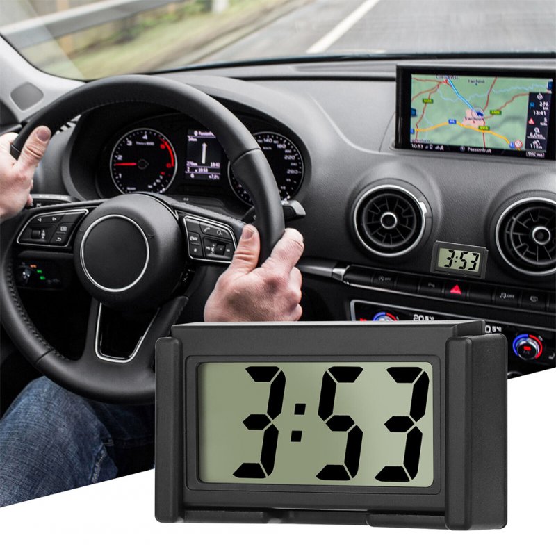 2pcs Car Dashboard Digital Clock Large Screen Digital Display Electronic Watch Clock With Adhesive Support 