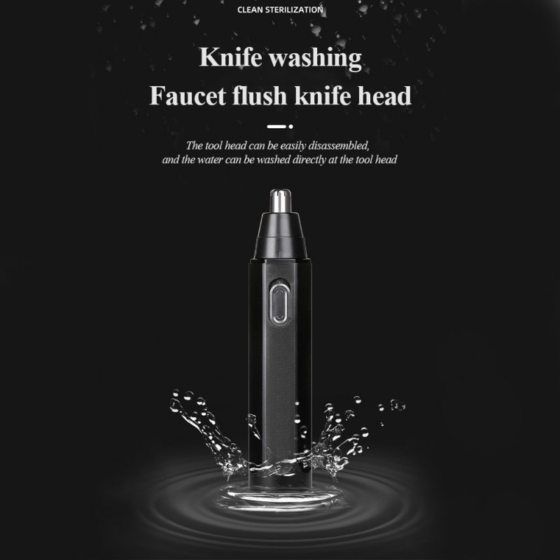 Nose Hair Trimmer Painless Ear Nose Hair Trimmer Cordless Water Proof Nose Hair Remover For Men Women black TYPE-C charging