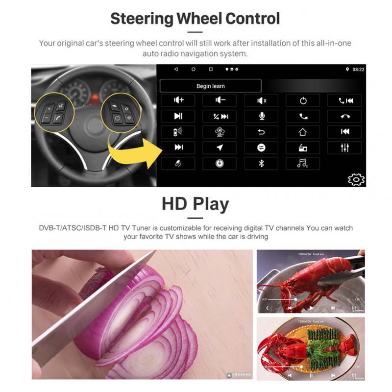 7-inch Car Multimedia Video Player Universal Android 9.0 Central Control GPS Navigator 1+16G
